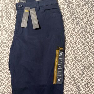 Lee Dark Blue Straight Leg Trousers